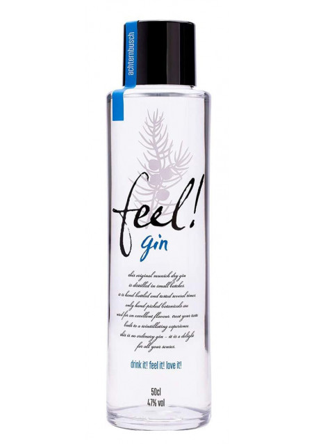 Feel! Munich Dry Gin. Formschöne 500 ml Flasche